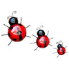 Wall Mountable Ladybugs, Set of 6, 3.75"H, 3"H, 2.25"H
