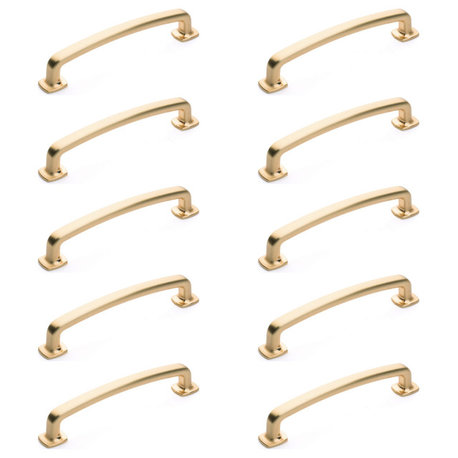 [10-PACK] Diversa Brushed Gold Trinity 5" (128mm) Cabinet Drawer Pull