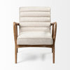Ajax II Cream Fabric w/ Medium Brown Solid Wood Frame Accent Chair