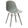 Grazia Moss Gray Mid Century Side Chair PP Base Original Design, Set of 4
