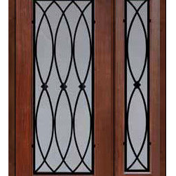 Prehung Side light Door 80 Fiberglass La Salle Full Lite Wrought Iron - Front Doors