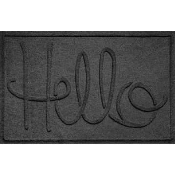 2'x3' Hello Doormat, Charcoal