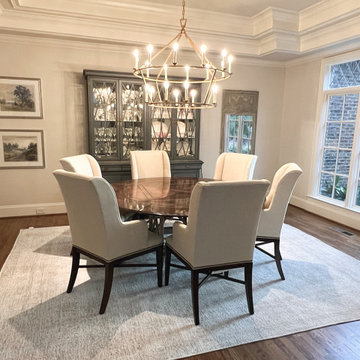 Dining room design complete with vintage Persian Tabriz Overdye!