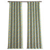 Faux Silk Jacquard Darkening Curtains 1 Panel, Zanni Blue Green, 50w X 96l