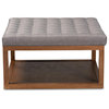 Baxton Studio Alvere Modern and Contemporary Grey Fabric Upholstered Walnut...