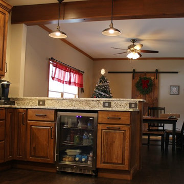 Rural Kewanee Kitchen Remodel With Rustic Beech Cabinets and White Sand Granite