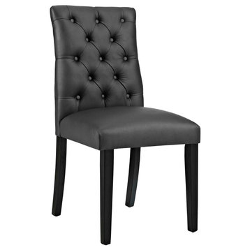 Duchess Parsons Faux Leather Dining Side Chair, Black