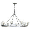 Gatsby 8-Light Chandelier, Sterling Finish, Crystal Accents