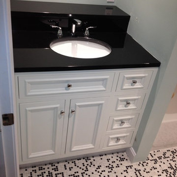 Inset White Vanity With Absolute Black Granite