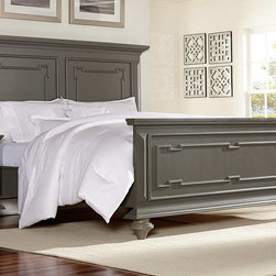 HOMELEGANCE 1866-1 MARCELINE TRADITIONAL GRAY FINISH QUEEN PANEL BED - Panel Beds