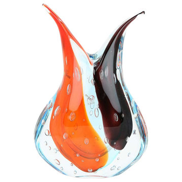 GlassOfVenice Murano Art Glass Sommerso Vase - Red and Purple