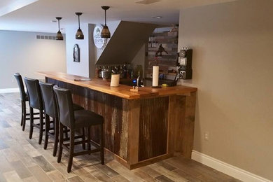 Home bar - rustic home bar idea in Other