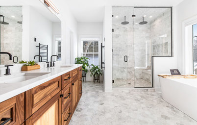 Bathroom of the Week: White, Wood and Marble for a Serene Space