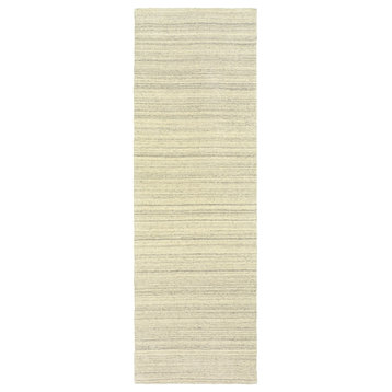 3' X 8' Two-Toned Beige And Grayrunner Rug