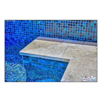 (Rennehan) FT MYERS FL Superior Pools Swimming Pool With Raised Wall & Waterfall