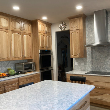 Traditional Kitchen Remodel Done in New Hickory Wood Cabinets