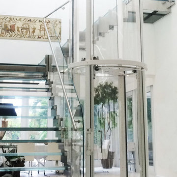 Glass Elevator in Staircase