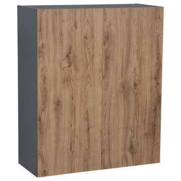 30 x 36 Wall Cabinet-Double Door-with Natural Teak door