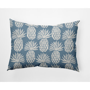 14x20" Pineapple Pattern Nautical Decorative Indoor Pillow, Dusty Smoke