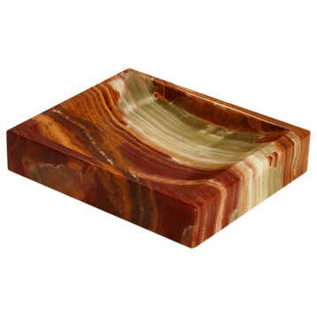 Myrtus Collection Whirl Green Onyx Soap Dish