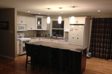 Example of a classic kitchen design in Other
