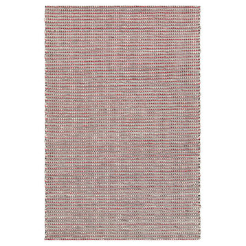 Lena Hand Woven Rectangle Area Rug, 5' x 7'1/2", Red/White/Gray/Black