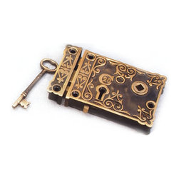 Restorers 3 Inch Backset Ornate Rim Lock - Door Locks