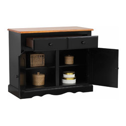 Sunset Trading Keepsake Buffet | Antique Black and Cherry - Buffets And Sideboards