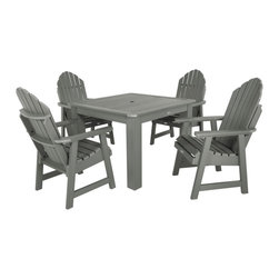 Highwood USA - Hamilton 5-Piece Square Dining Set, Coastal Teak - Outdoor Dining Sets