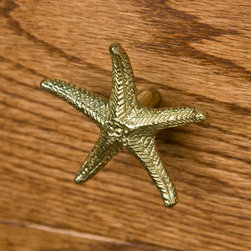 SOLID BRASS STARFISH CABINET KNOB - Cabinet And Drawer Knobs