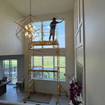 Installing a Motorized Roller Shade on a High Window