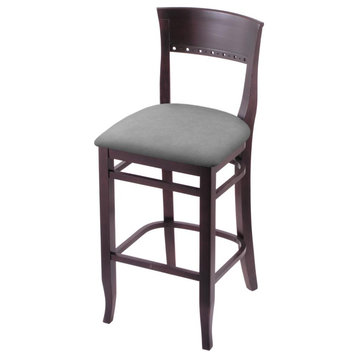 3160 30 Bar Stool with Dark Cherry Finish and Canter Folkstone Gray Seat