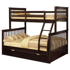 Metal Twin-Full Bunk Bed, Gold