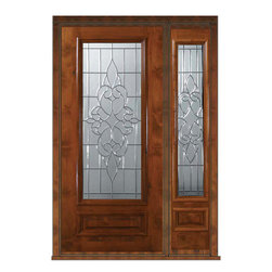 Prehung Sidelite Door 80 Alder Courtlandt 1 Panel 3/4 Lite Glass - Front Doors