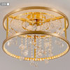 Copper modern crystal led hanging chandelier for living room, bedroom, Transparent, 19.7"
