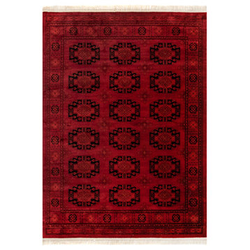 nuLOOM Diandra Traditional Persian Motif Fringe Area Rug, Red 4'x6'
