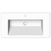 Rectangular White Ceramic Wall-Mounted or Vessel Sink, One Hole