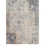 Nourison - Nourison Rustic Textures 9'3" x 12'9" Grey/Beige Modern Indoor Area Rug - This beautifully carved contemporary rug from the Rustic Textures Collection brings abstract greys and neutrals together for a weathered, rustic d�cor feel that adds depth and texture to any space. High-low pile construction and subtly shifting colors are at home in urban and cabin settings alike.