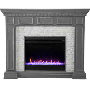 Dakesbury Color Changing Fireplace - Gray