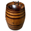 Natural Wine Barrel Vanity with Hammered Copper Sink