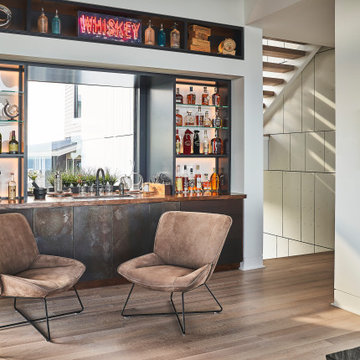 Custom Home Bar in a Figure Eight Island Oceanfront Home