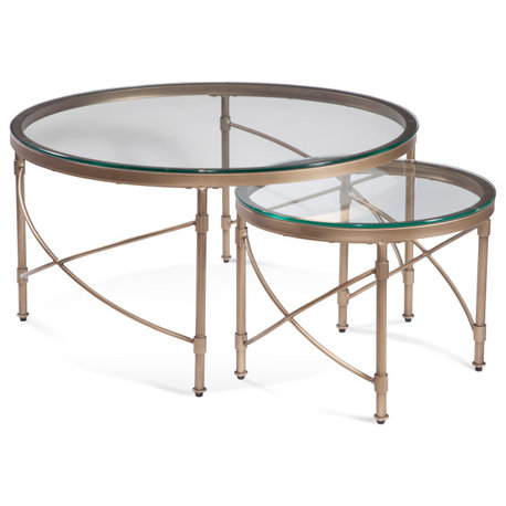 Harrison Round Cocktail Table - Antique Gold