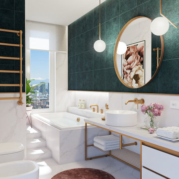 BAGNO CON VASCA SOTTO LA FINESTRA