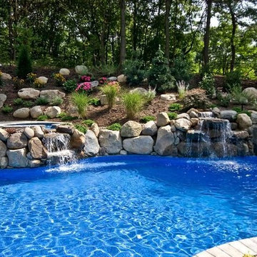 Pool Waterfalls and Spillover Raised Spa (Long Island/NY)