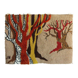 Postmodern Hand-Hooked Tapestry Rug - Area Rugs