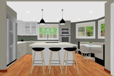 Virtual redesign of the kitchen in a home for sale