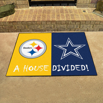 Indoor NFL Pittsburgh Steelers/Dallas Cowboys House Divided Rugs 33.75"x42.5"