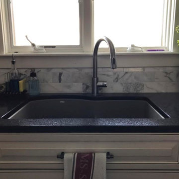 Amish Custom Cabinets- Antique White with Coco Glaze and Maple Espresso