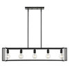 Tribeca Linear Pendant, Black, Pewter Accents