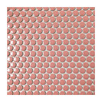 Penny Round Mosaic Tile, 12x12", Pink
